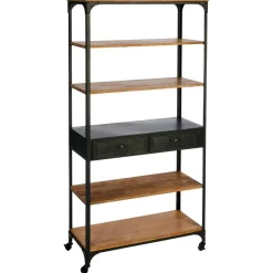 Bibliothèque 4 étagères et 2 tiroirs "Cierna"