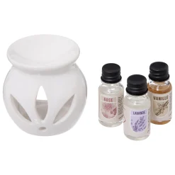 Brûle-parfum avec 3 huiles