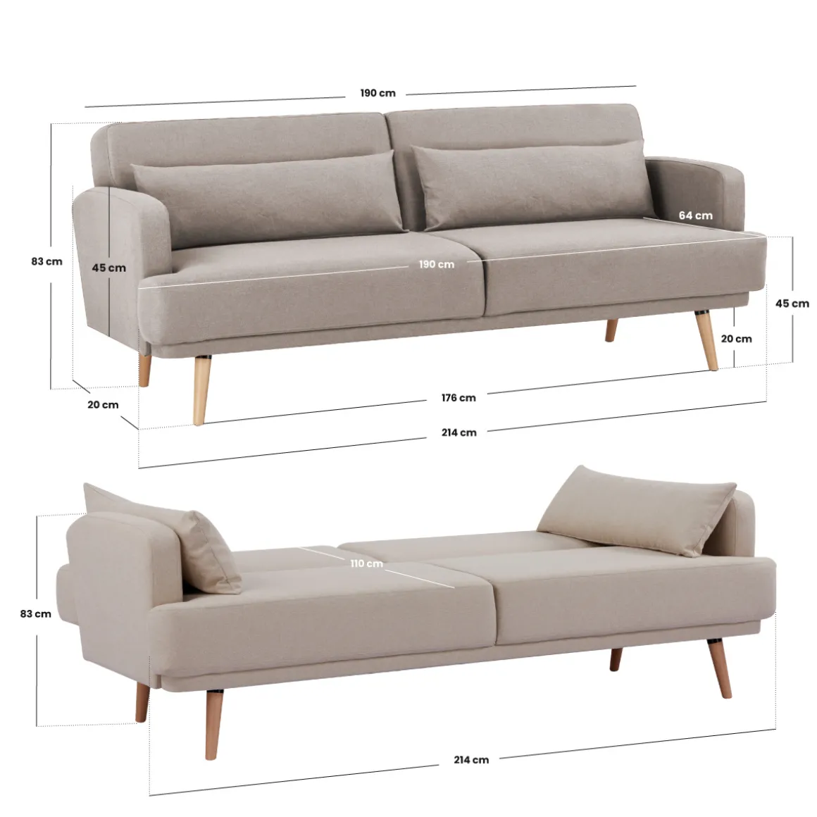 Canapé convertible "Jack"