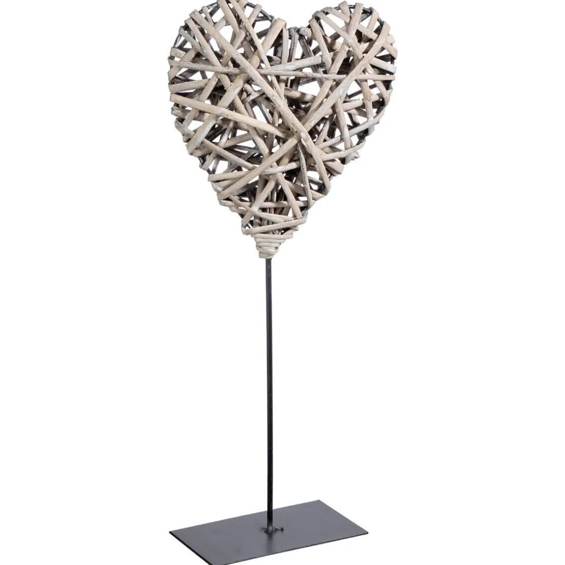 Coeur à poser, osier et métal