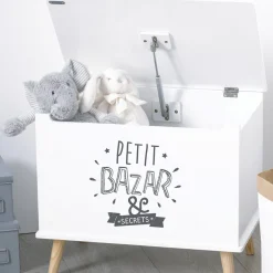 Coffre enfant blanc bois