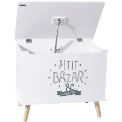Coffre enfant blanc bois