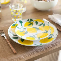 Lot de 6 assiettes plates "Citron"