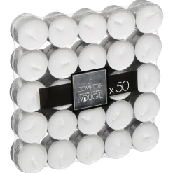 Lot de 50 bougies chauffe-plats