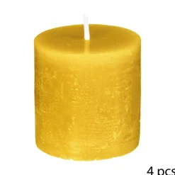 Lot de 4 bougies rustiques "Olia"