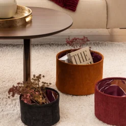 Lot de 3 paniers ronds "Automne"