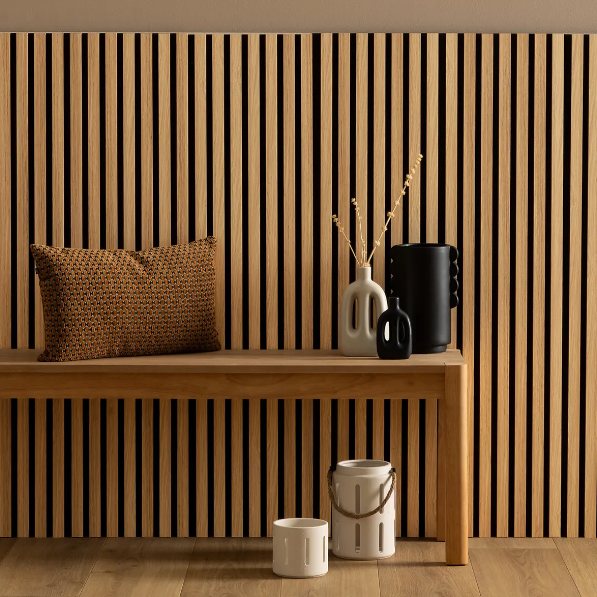 Lot de 2 panneaux décoratifs tasseaux bois Colva