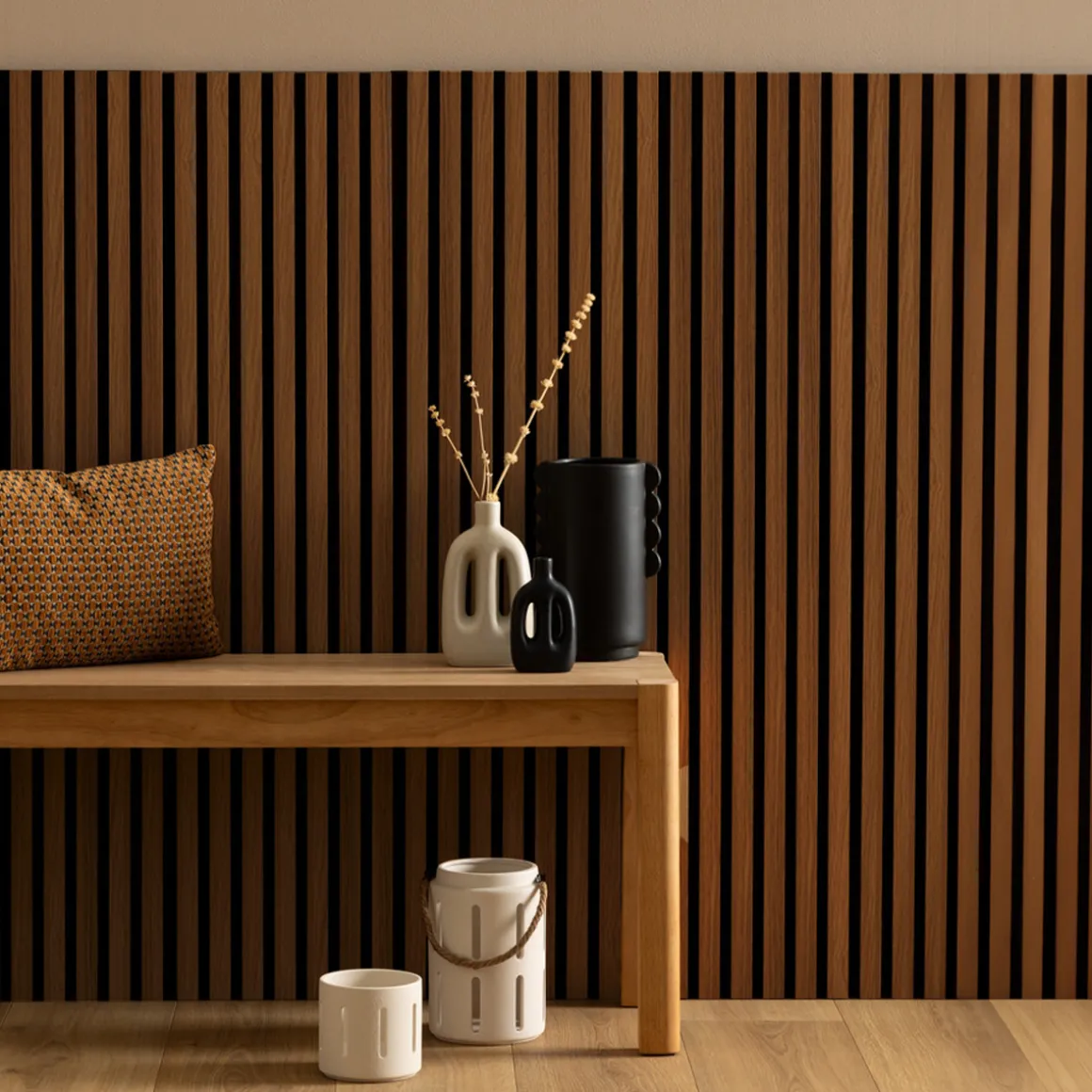 Lot de 2 panneaux décoratifs tasseaux bois Colva