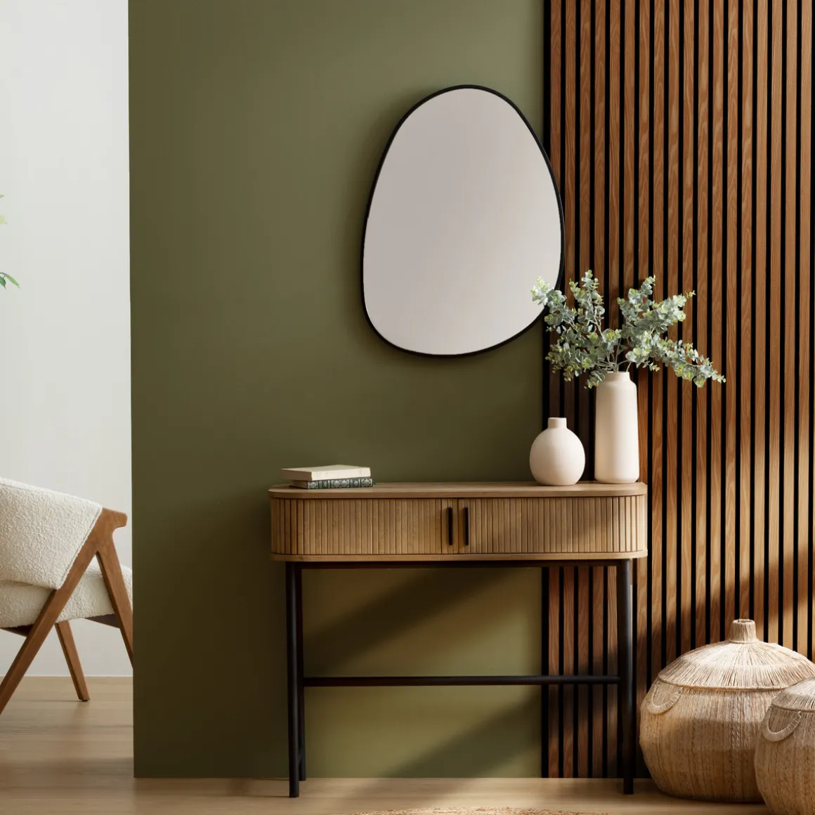 Lot de 2 panneaux décoratifs tasseaux bois Colva