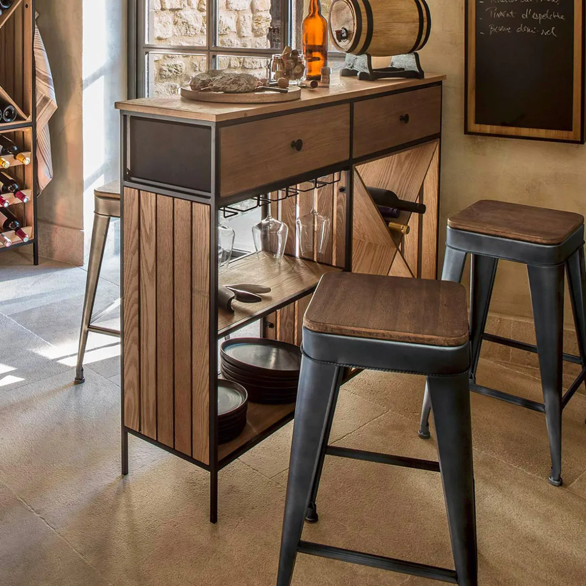 Lot de 2 tabourets de bar "Joris"