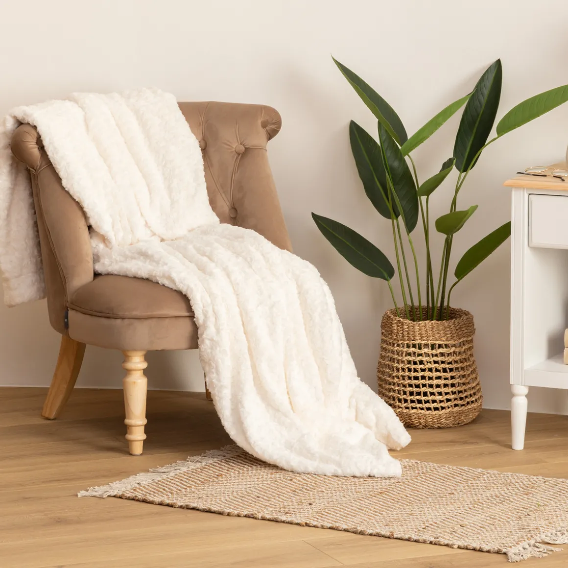 Plaid "Bouclette" fausse fourrure