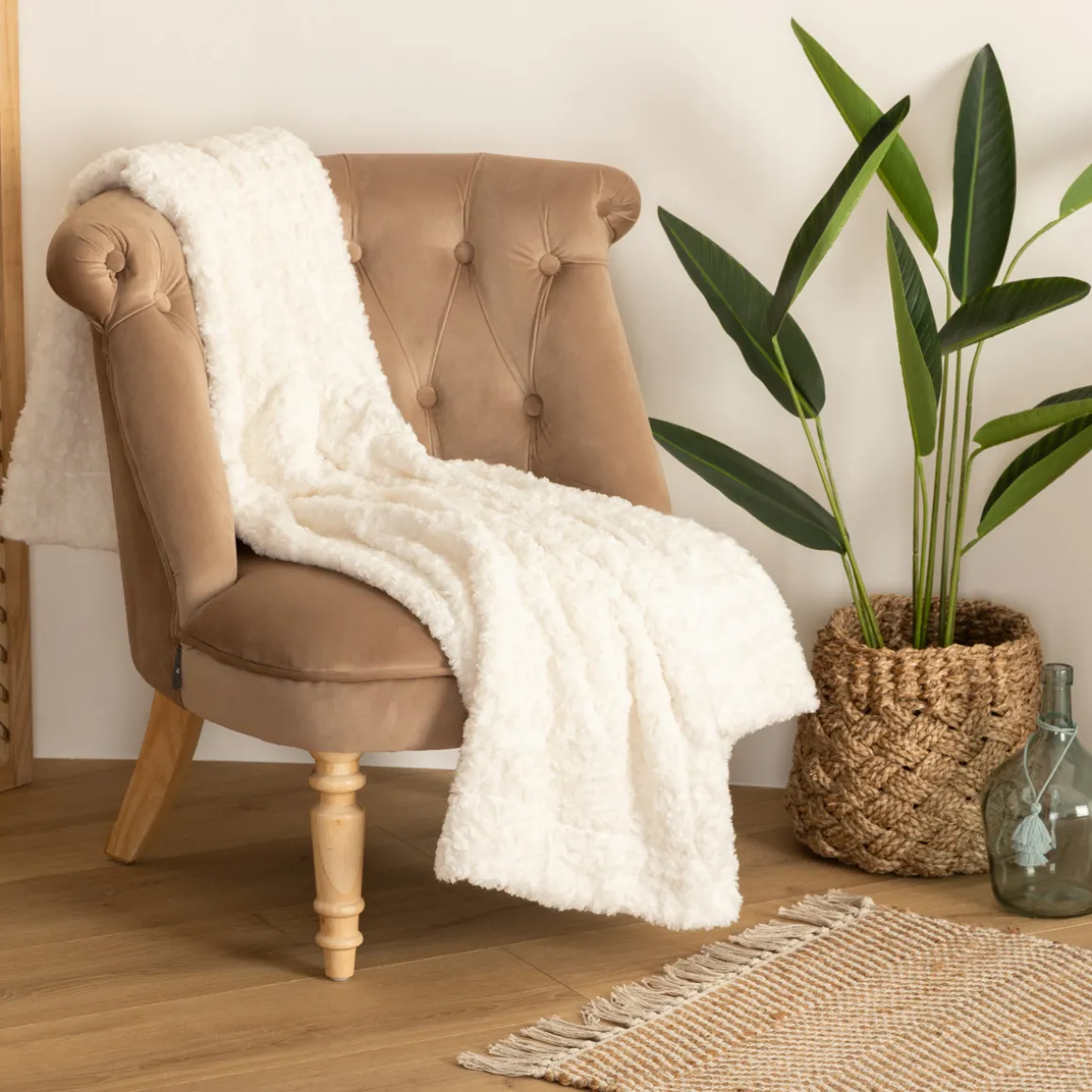 Plaid "Bouclette" fausse fourrure