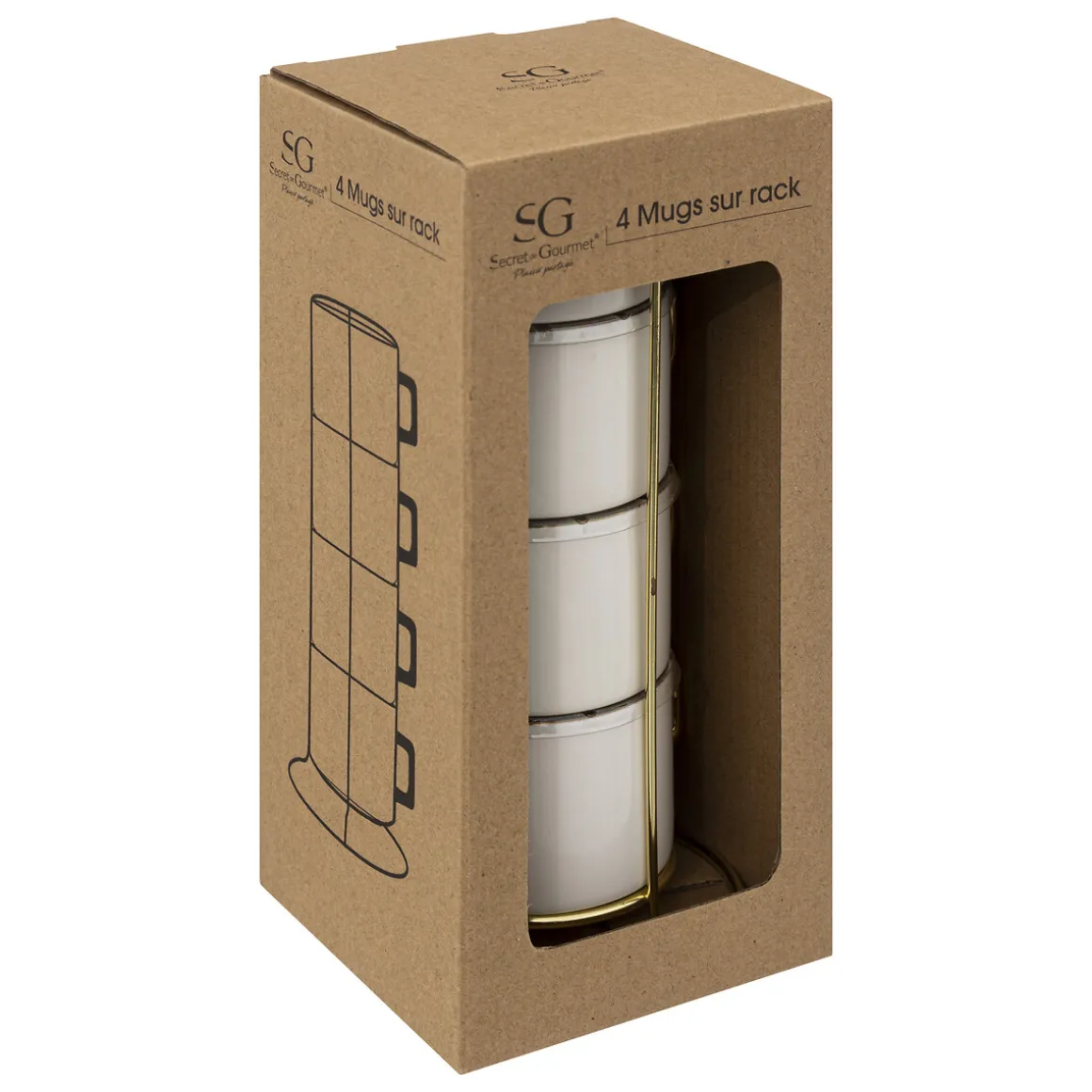 Rack 4 mugs "Sublima"