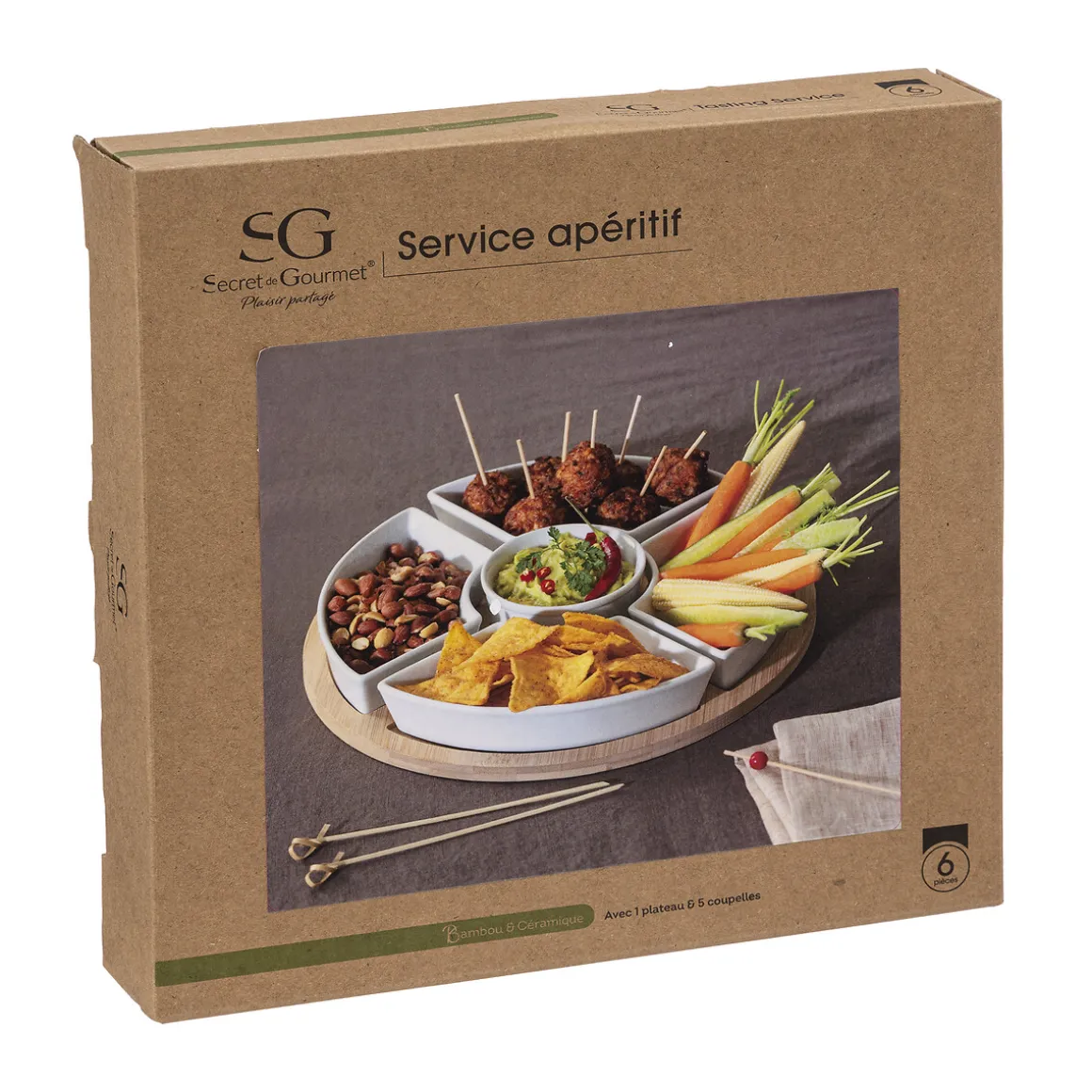 Service apéritif 6 pièces rond