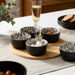 Service apéritif 7 pièces "White Floral"