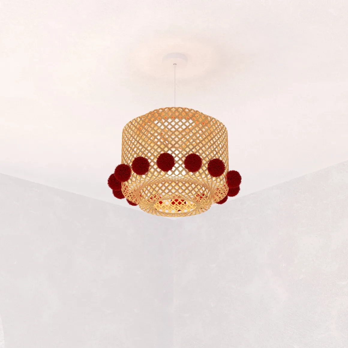 Suspension enfant "Liby', pompons