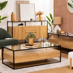 Table basse 2 tiroirs "Aldea"