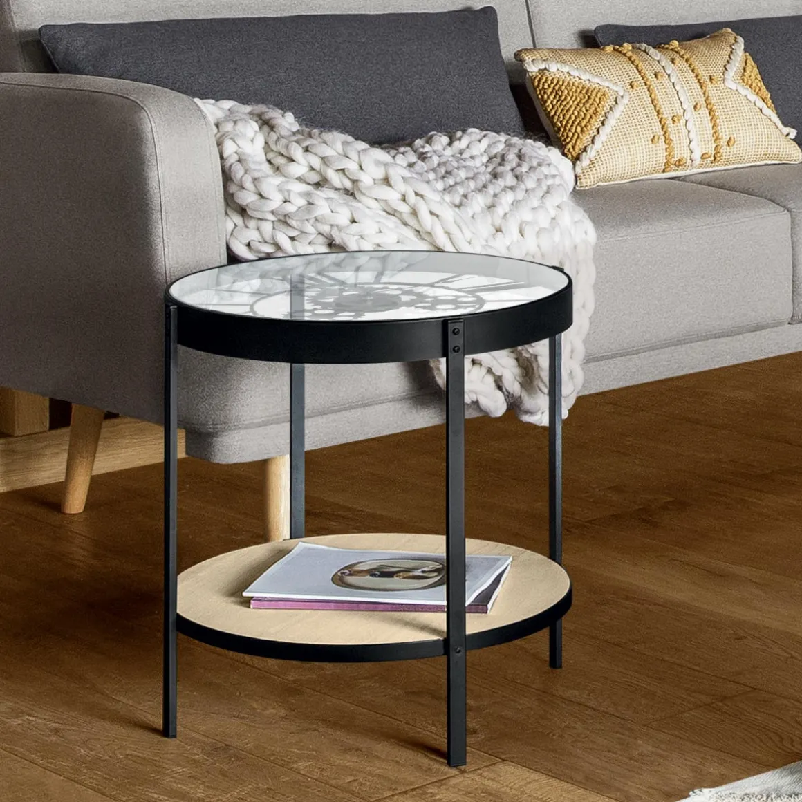 Table d'appoint horloge