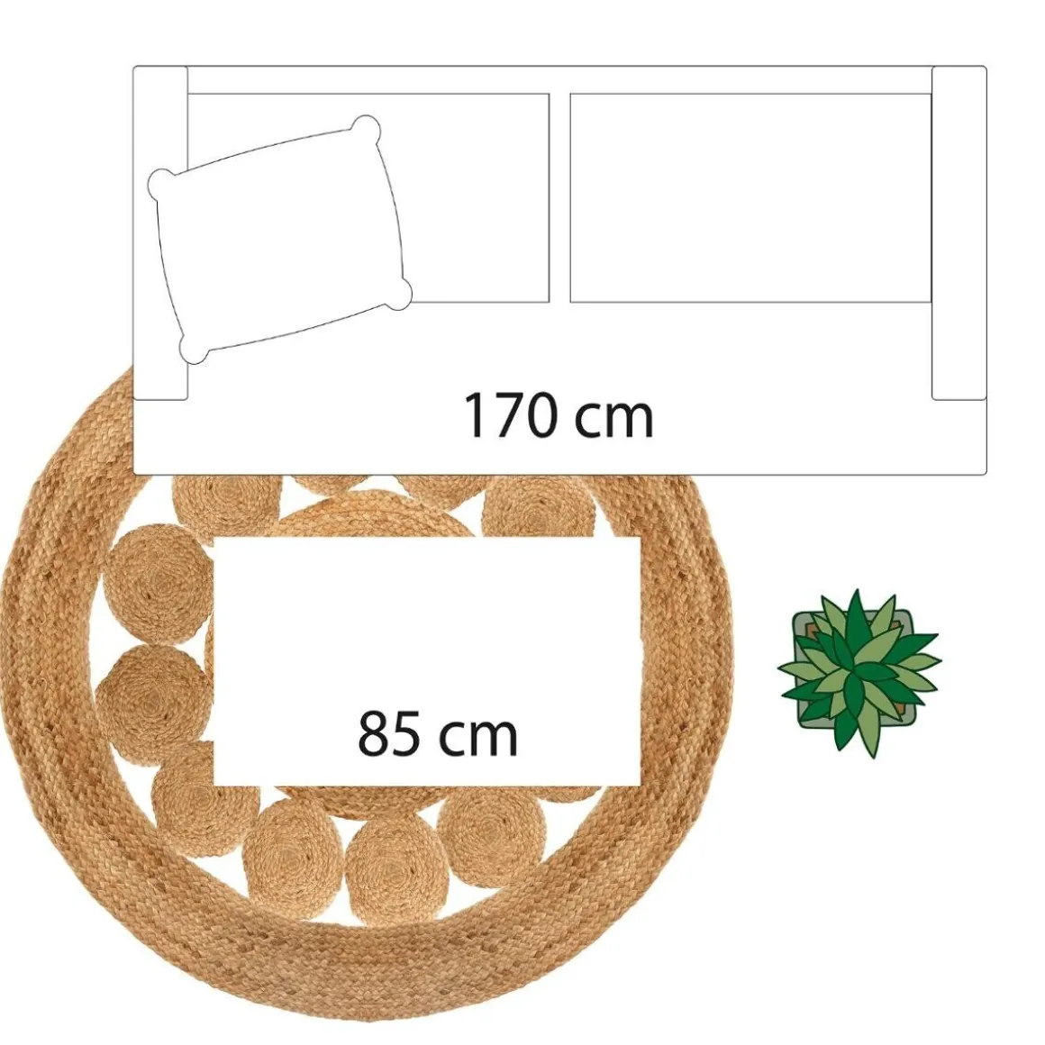 Tapis ajouré en jute