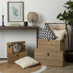 Tapis en jute bord blanc