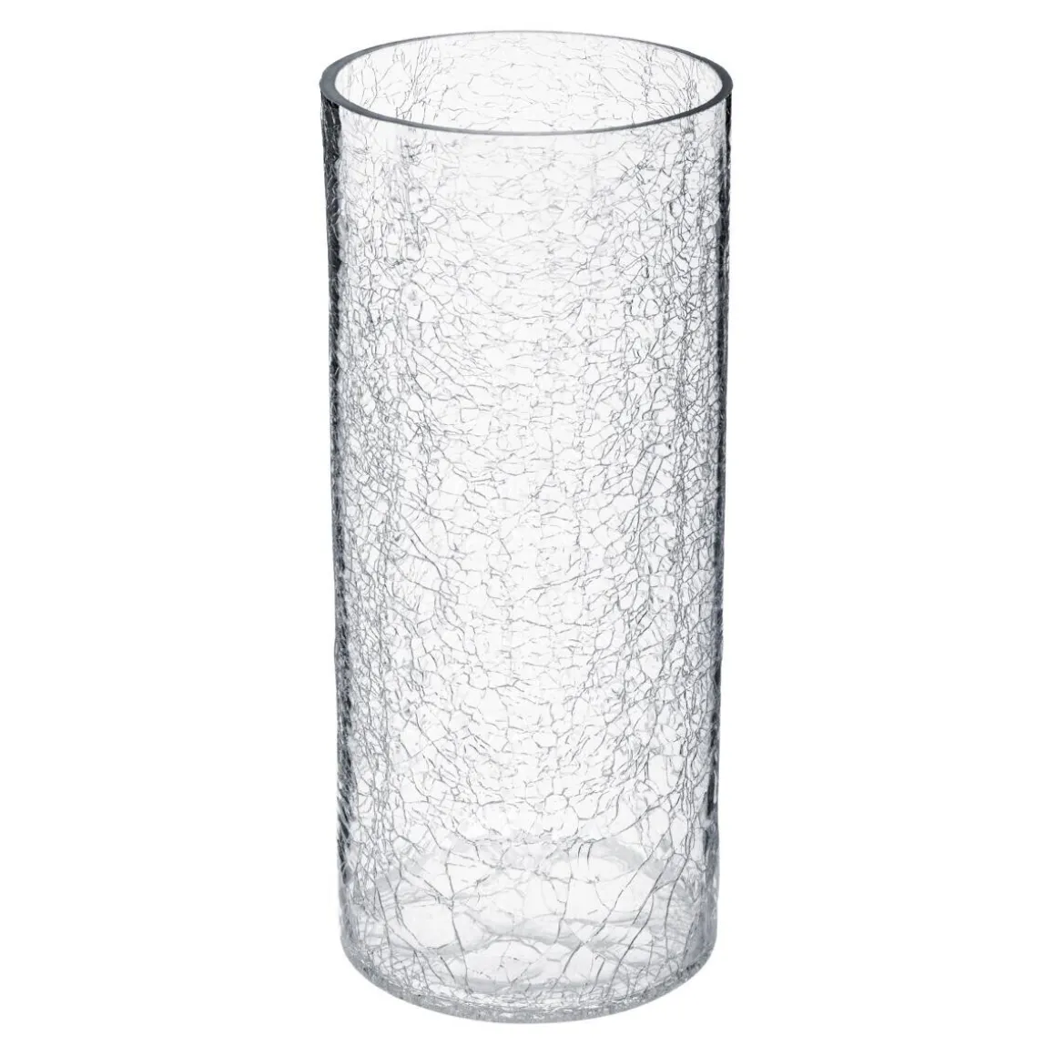 Vase cylindre verre craquelé