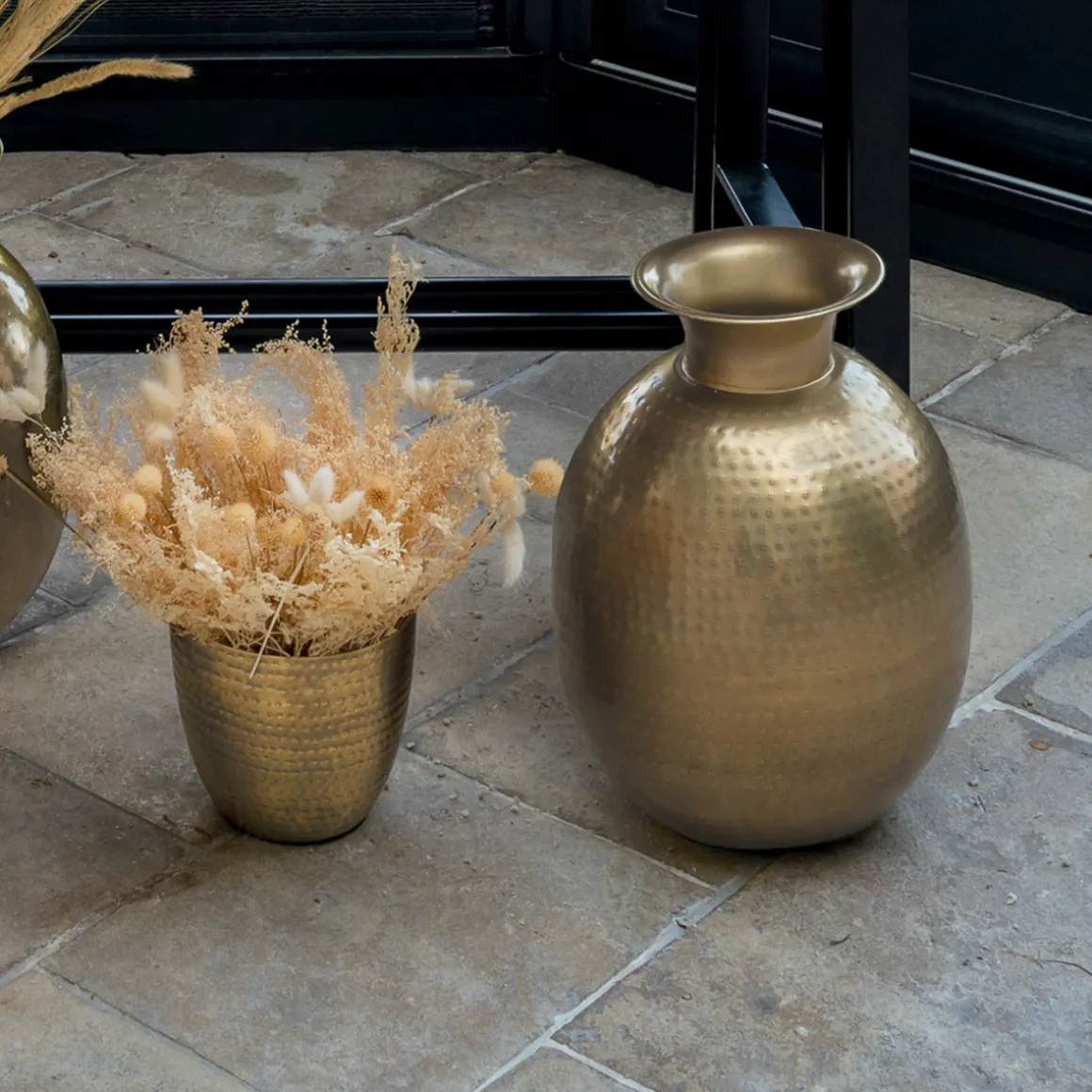 Vase "Oasis", métal martelé